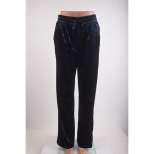 Zara Womans Pants Trousers Size XL Navy Blue Crushed Velvet Pull On 8245/600 NWT